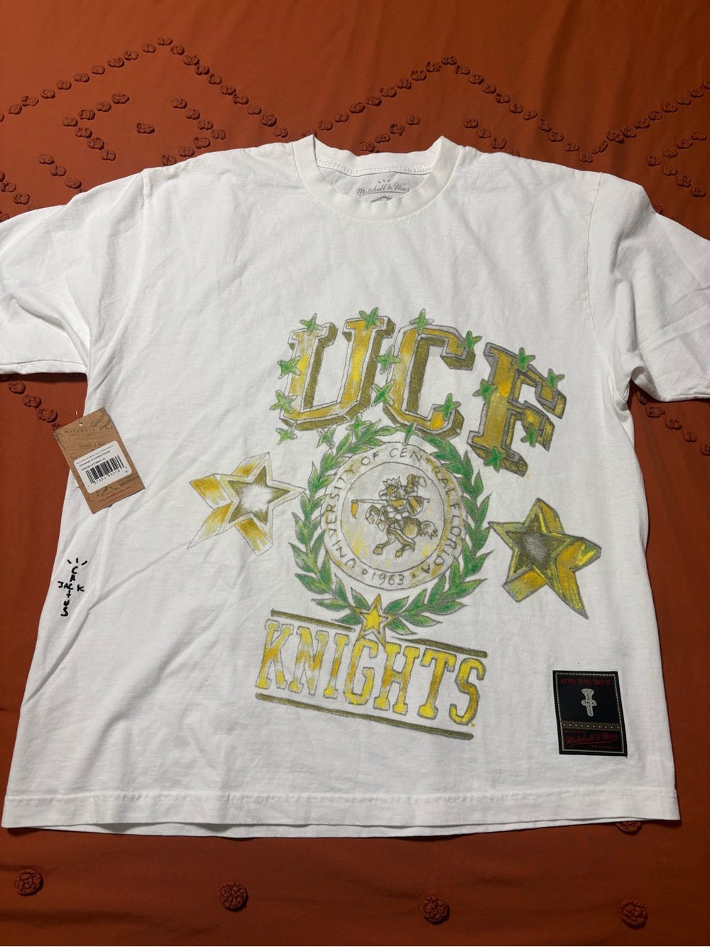 Mitchell & Ness Travis Scott White UCF Knights Graphic Short Sleeve Tee